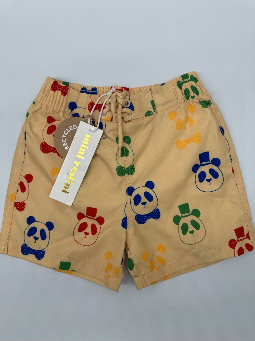 Mini Rodini Panda Print Kids Swim Shorts, NWT, 9-18 months